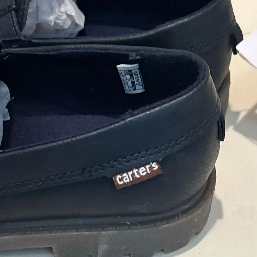 Carters Toddler Size 12 Mac Slip On Loafer Shoes Boat Navy Blue Preppy New